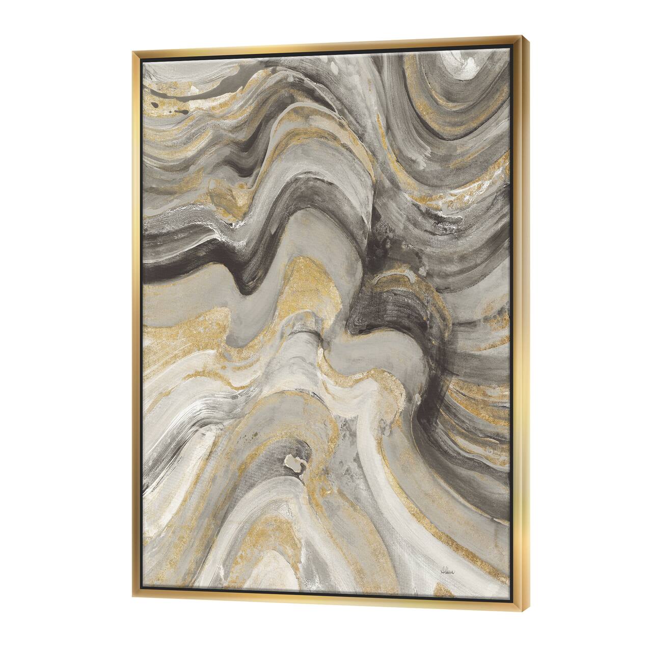 Designart - Glam Gold Canion - Modern & Transitional Canvas in Gold Frame